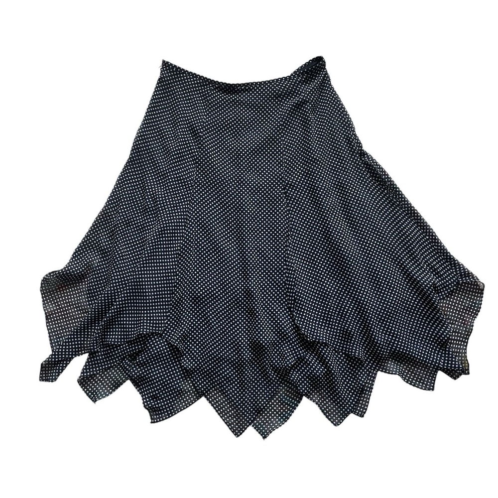 Women's‎ Black & White Polka Dot Skirt with Asymmetrical Hem Size 16